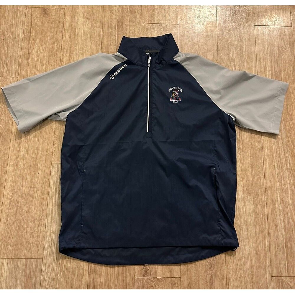 Sunnice Men's 2018 US Open Shinecock Hills Short Sleeve Quarter Zip Size Large